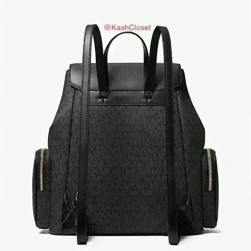 Michael Kors Backpack Jet Set MK Logo Large Chain Backpack - Picture 2 of 10
